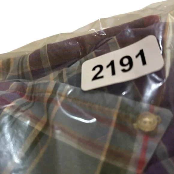 VTG Ralph Lauren Classic Fit Plaid Button Down Shirt Men's Sz Large green purple - Picture 8 of 8